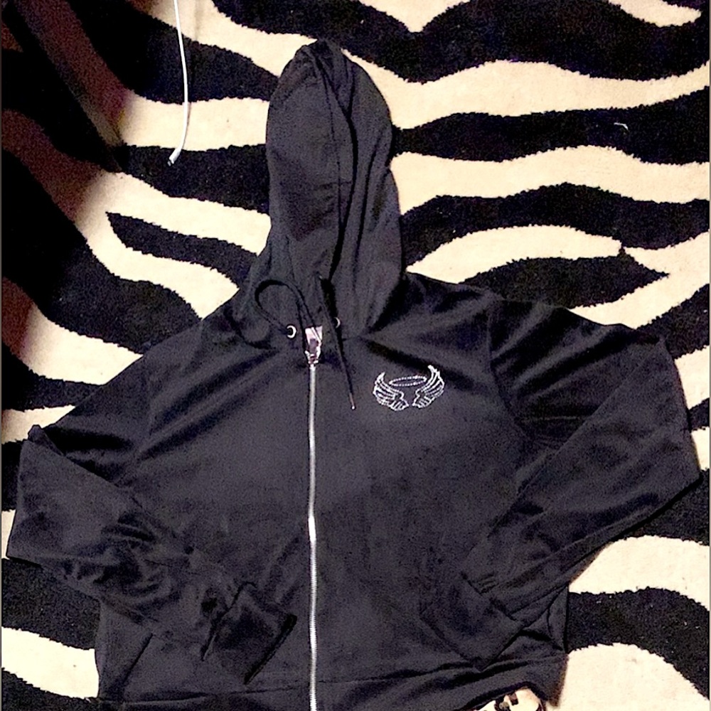 NWOT velour black sweater